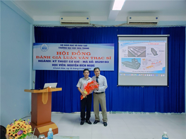 ĐÁNH GIÁ LUẬN VĂN CAO HỌC CHUYÊN NGÀNH KỸ THUẬT CƠ KHÍ CHO HỌC VIÊN NGUYỄN BÍCH NGỌC