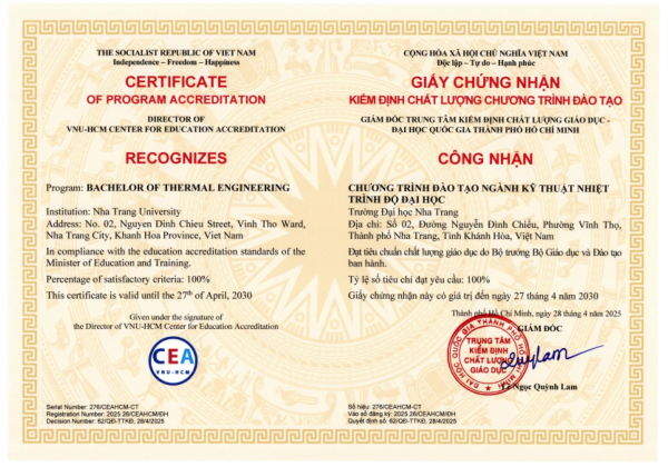 THÔNG TIN TUYỂN SINH 2025  -  NGÀNH/CHUYÊN NGÀNH:                               KỸ THUẬT NHIỆT; CƠ-ĐIỆN-LẠNH